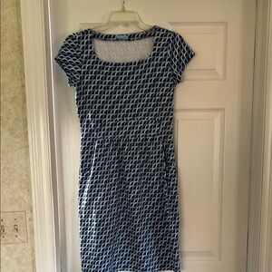 Blue and White Patterned McLaughlin Women's Dress